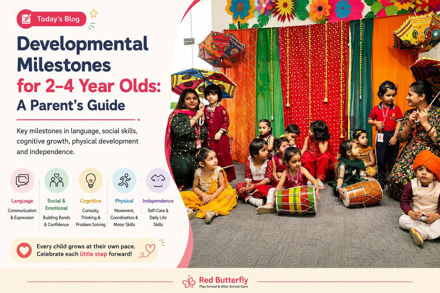 A toddler exploring a hands-on learning activity at Red Butterfly Play School, Sector 89, Gurugram