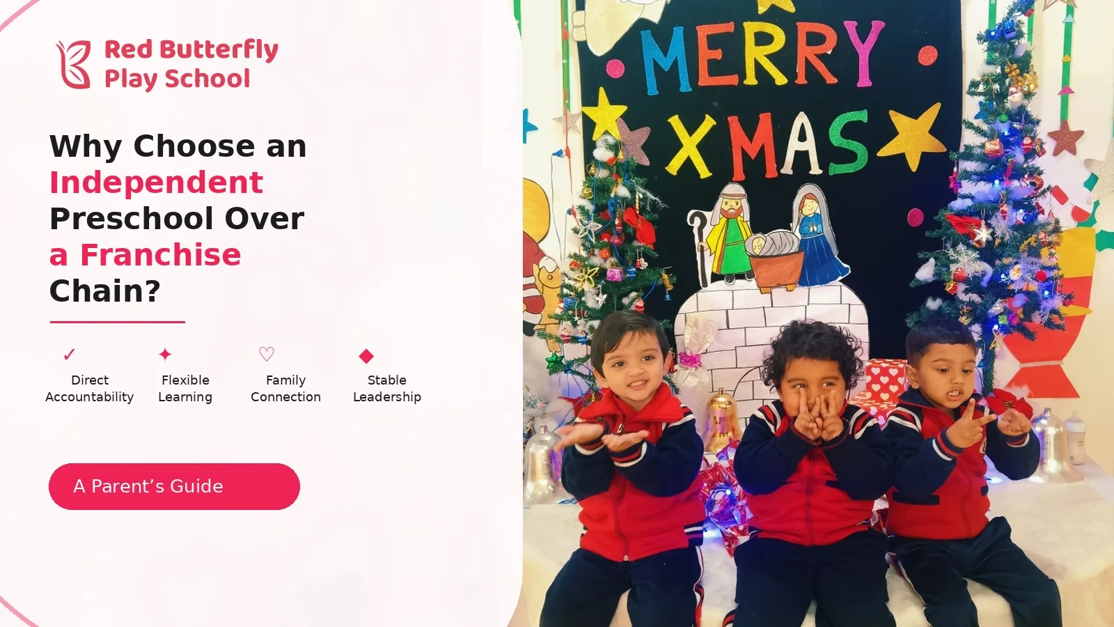 Children celebrating a Christmas class party at Red Butterfly Play School & Day Care, Sector 89, Gurugram