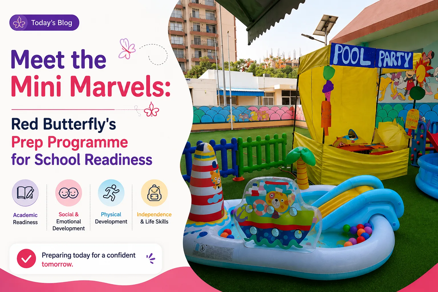 Mini Marvels Prep students presenting a class activity at Red Butterfly Play School, Sector 89, Gurugram