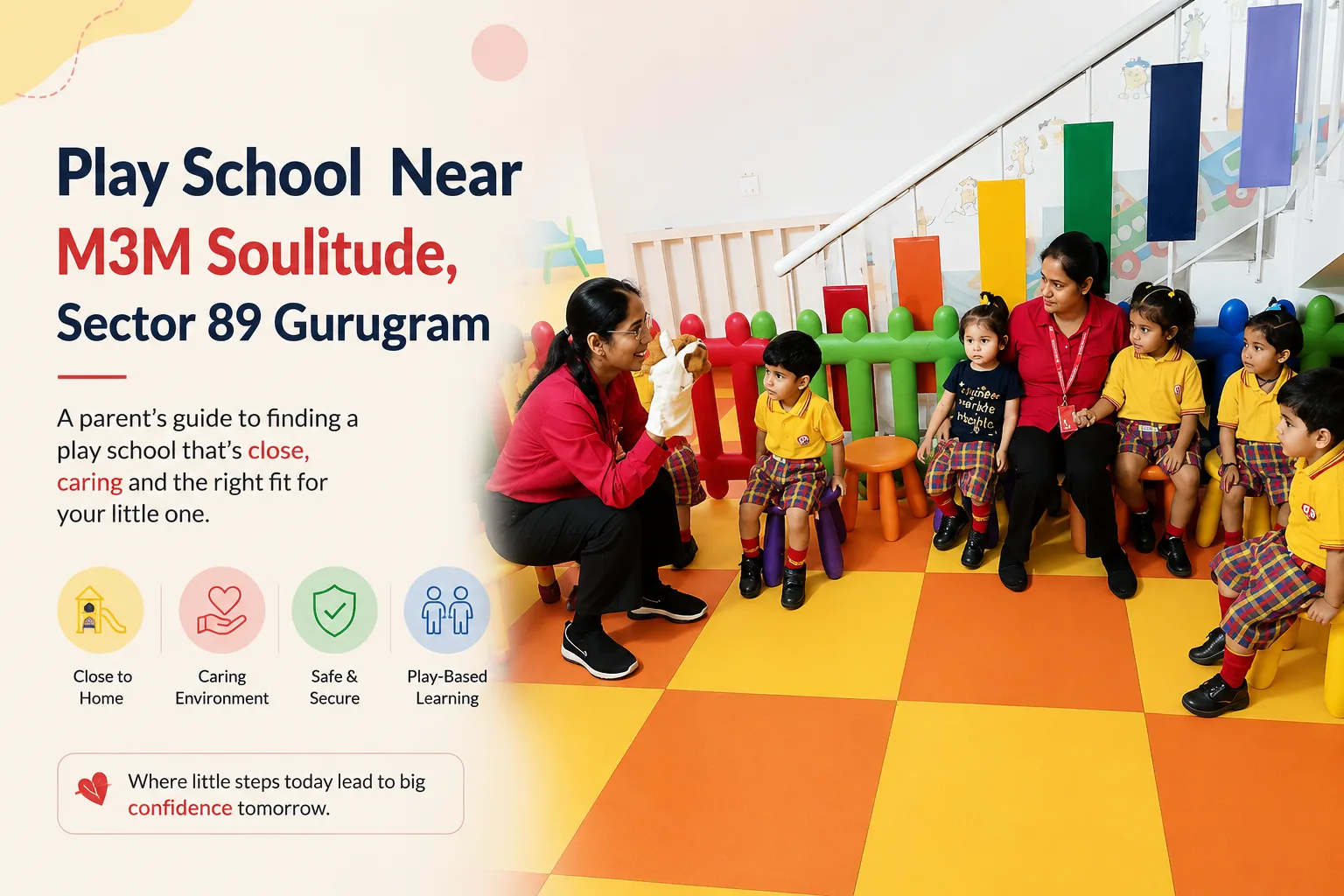 Young children exploring a sensory play activity at Red Butterfly Play School, Sector 89, Gurugram