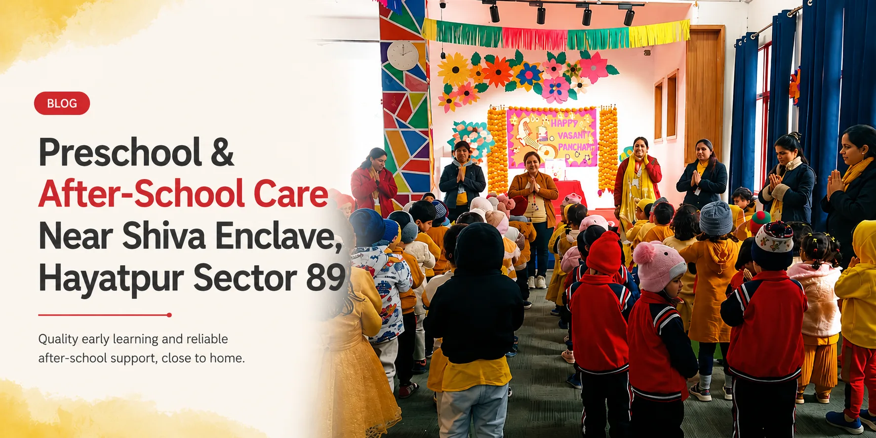 Children playing together during an outdoor activity at Red Butterfly Play School, Sector 89, Gurugram