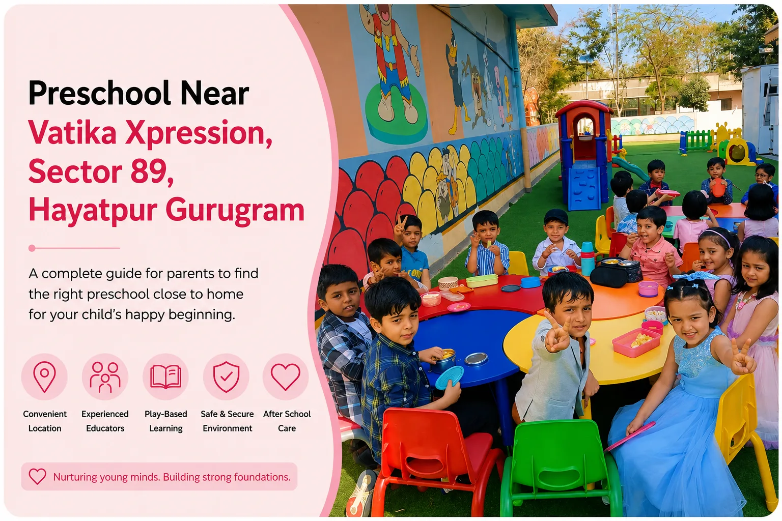 Children participating in circle time at Red Butterfly Play School, Sector 89, Gurugram