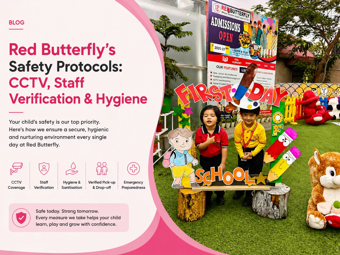 Children at Red Butterfly Play School & Day Care on their first day, Sector 89, Gurugram